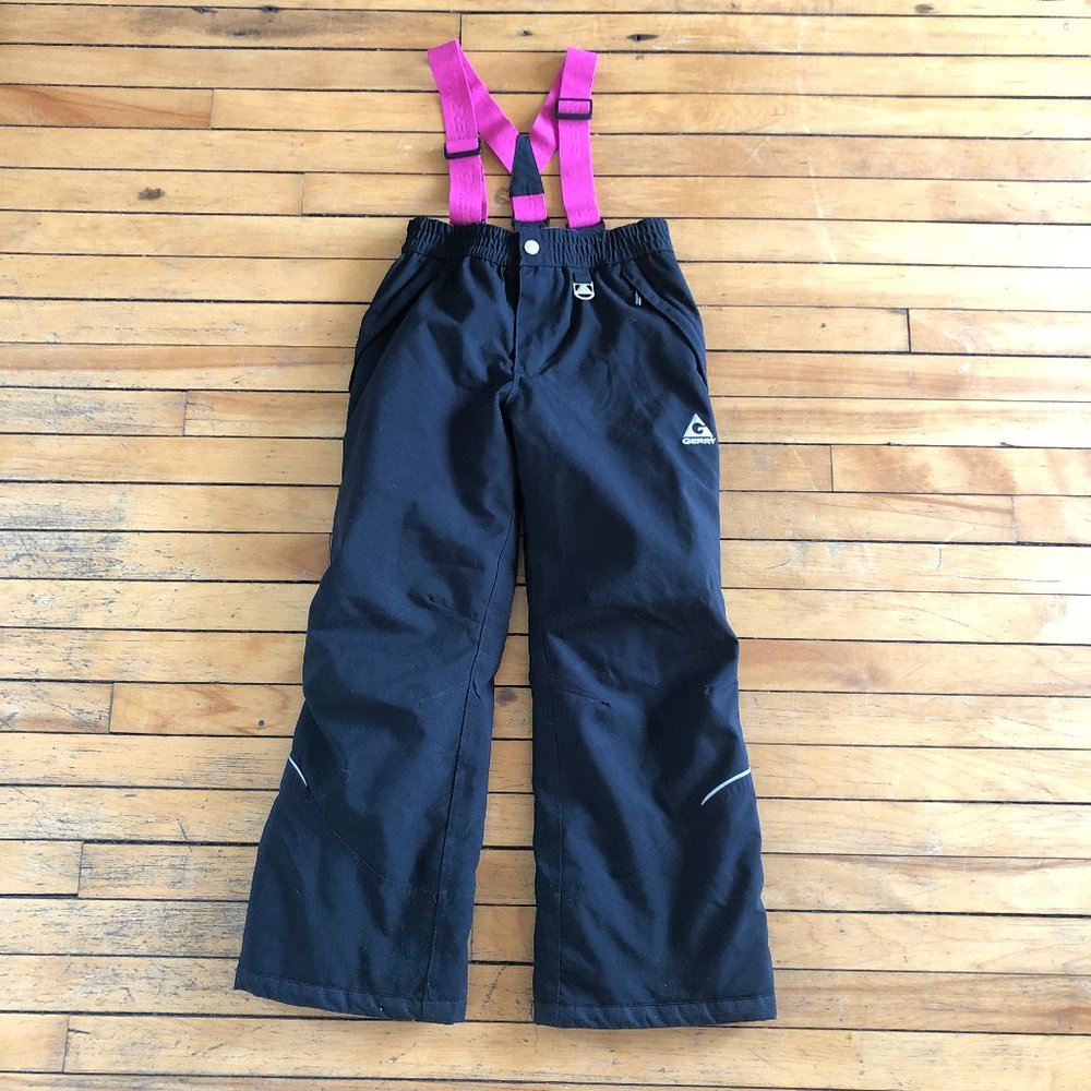 Kids Gerry Black Insulated Bibs / Snow Pants with Adjustable Suspenders 10 12